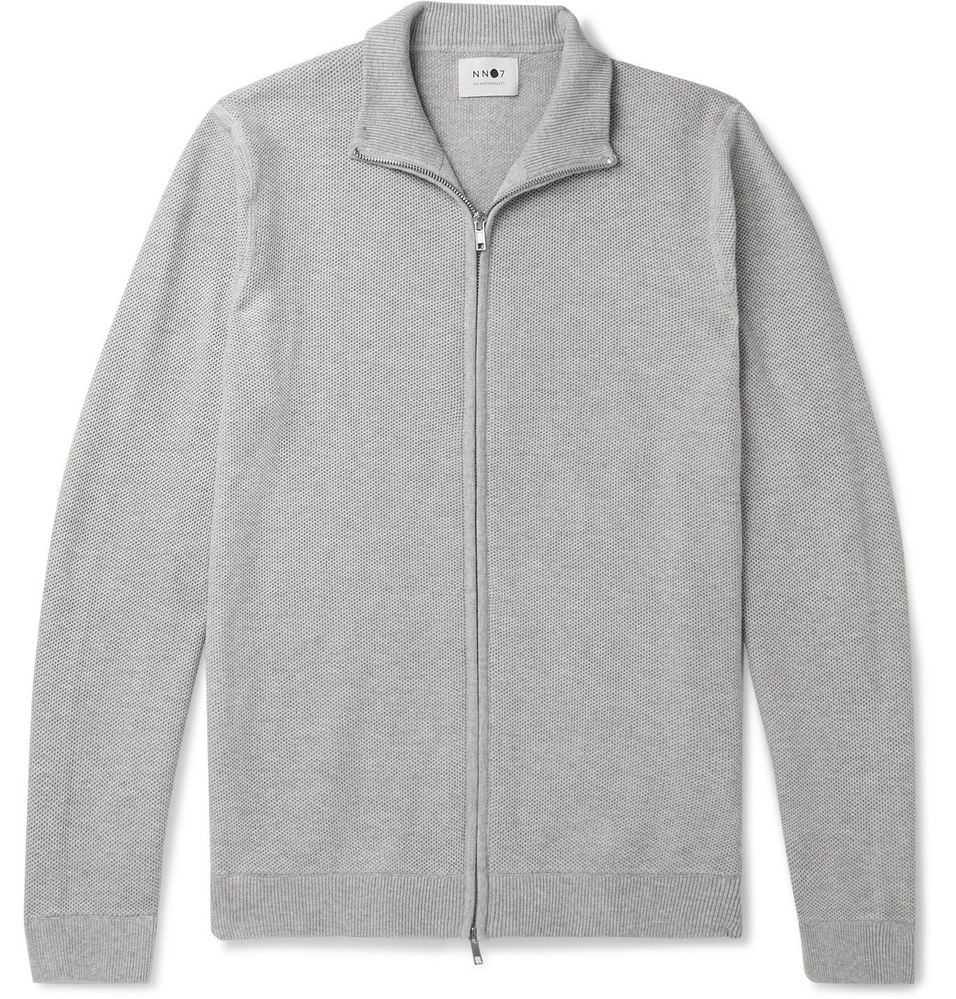 grey zip up cardigan