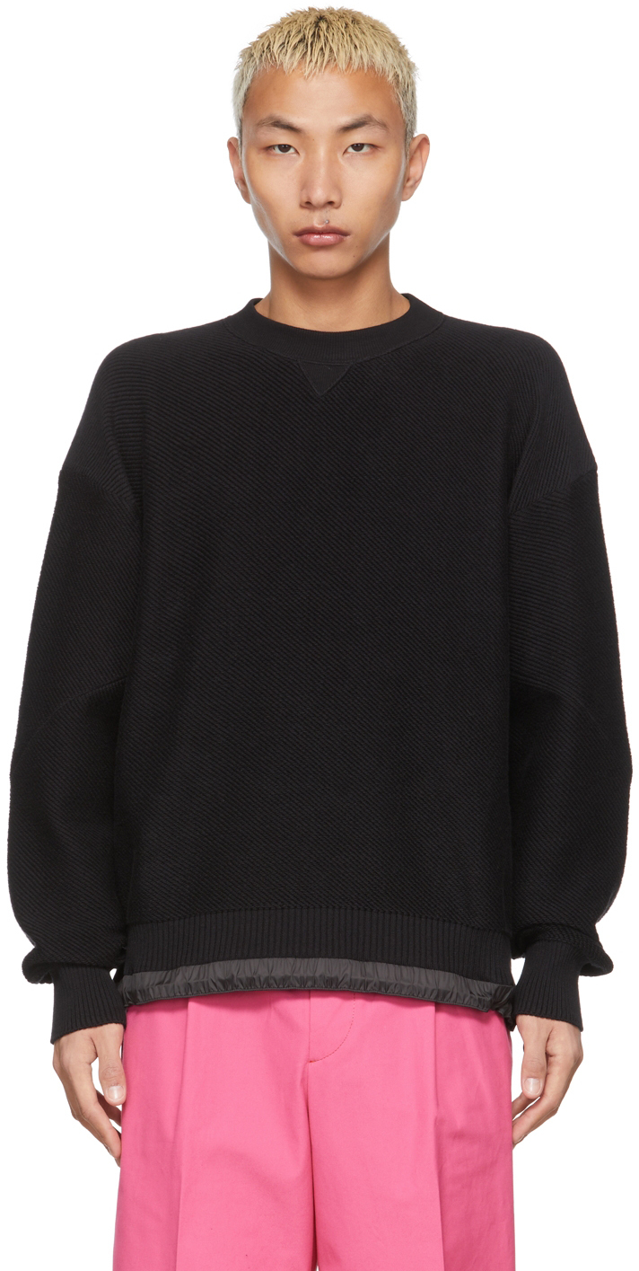 Photo: Sacai Black Knit Pullover Sweatshirt