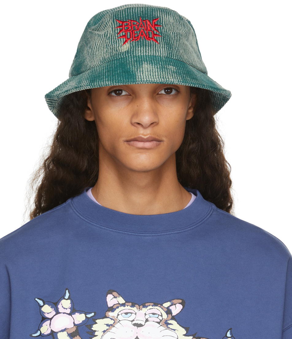 Brain Dead Green Spikey Bleached Bucket 
