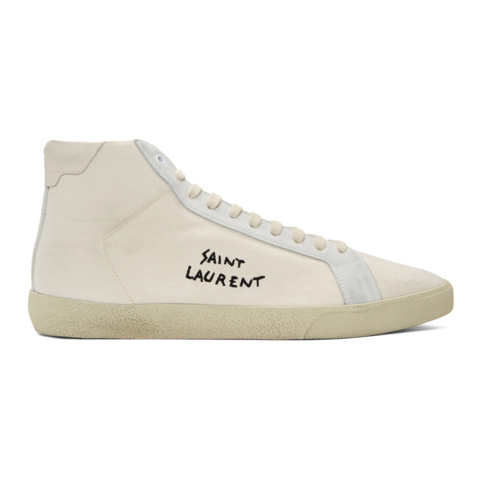 saint laurent high top sneakers white