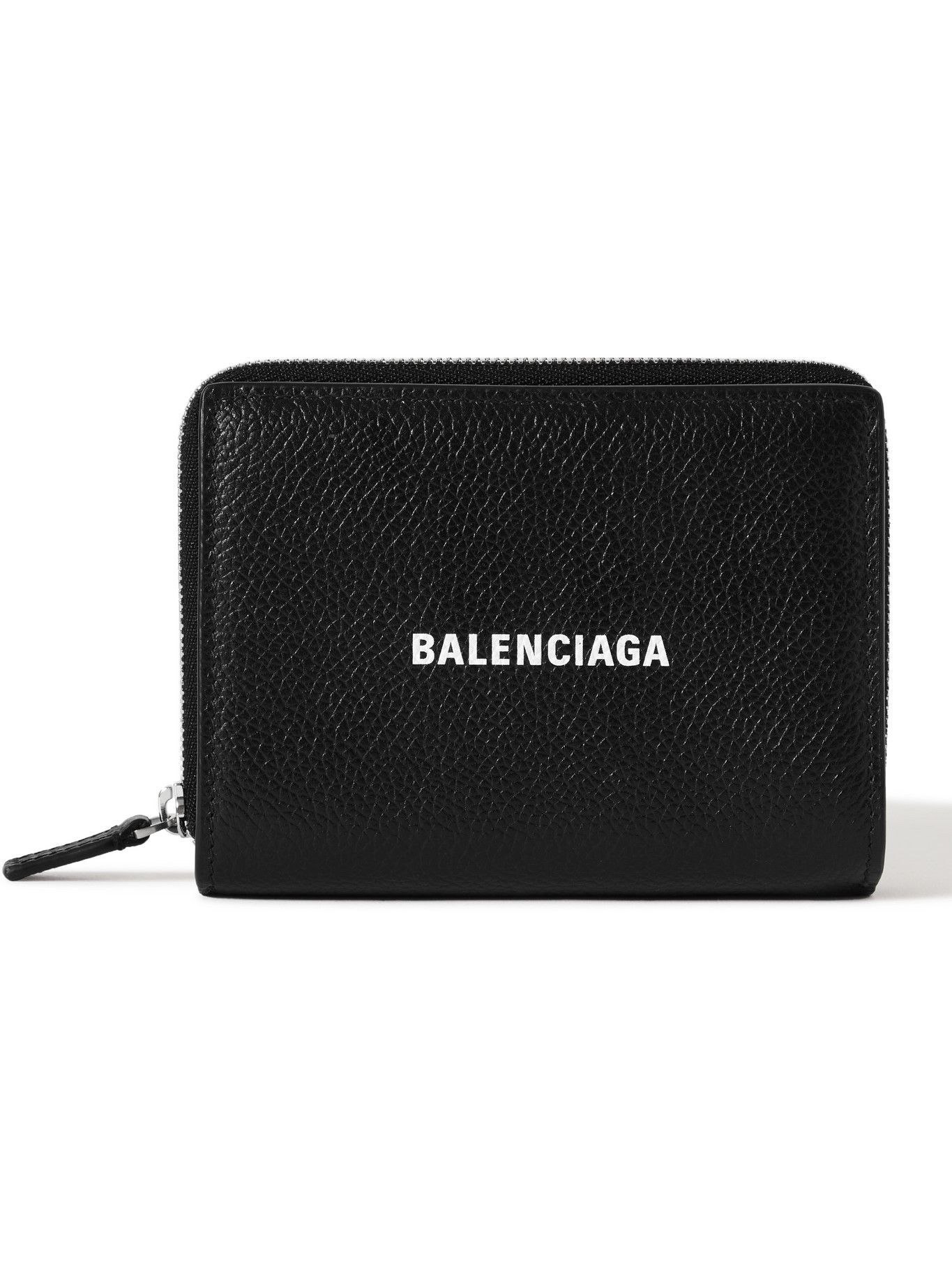 Balenciaga - Logo-Print Full-Grain Leather Zip-Around Wallet Balenciaga