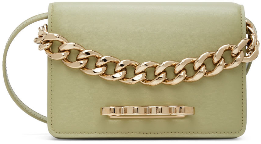Alexander McQueen Green Mini Four Ring Shoulder Bag Alexander McQueen
