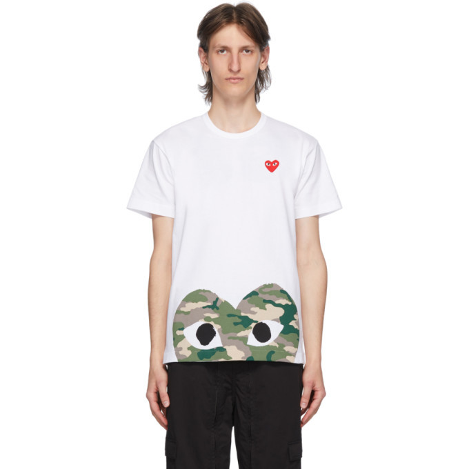 comme des garcons t shirt camo