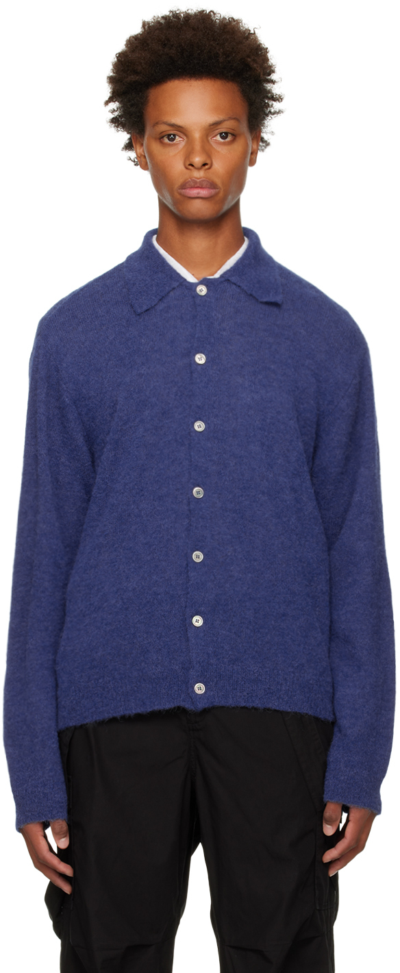 Our Legacy Blue Evening Polo Cardigan Our Legacy