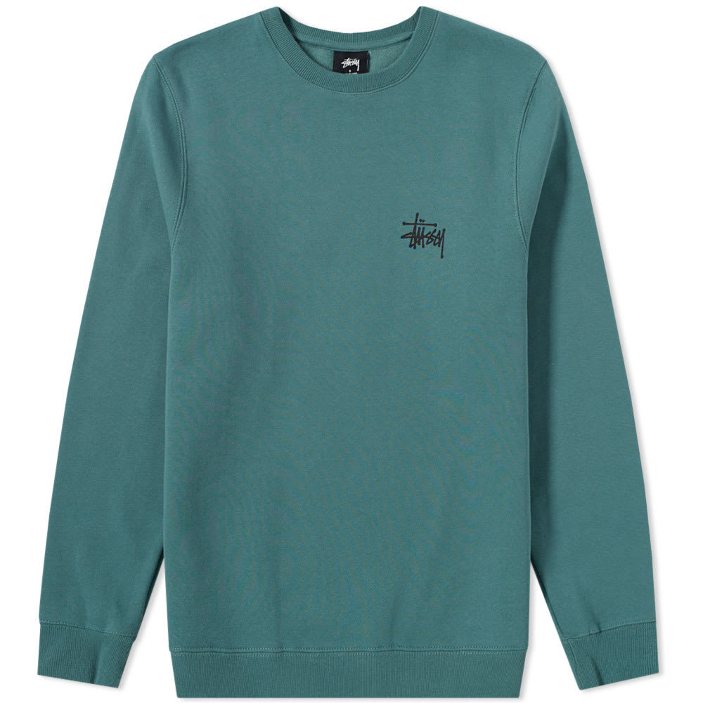 Stussy Basic Crew Sweat Green Stussy