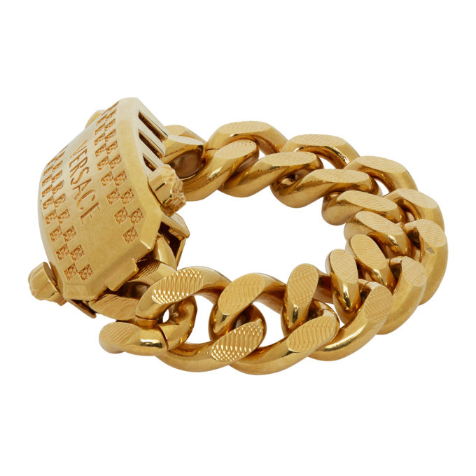 Versace Gold Cuban Link Bracelet Versace