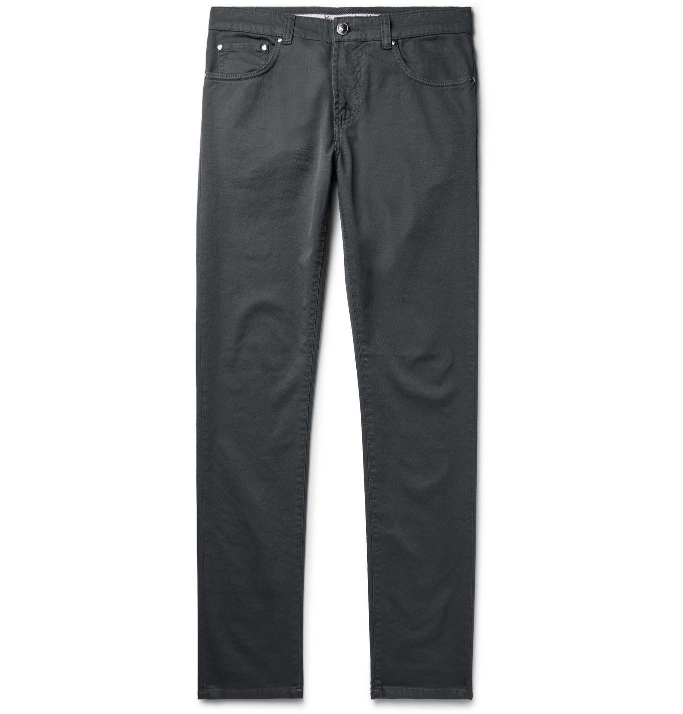 Isaia - Slim-Fit Stretch-Denim Jeans - Gray Isaia