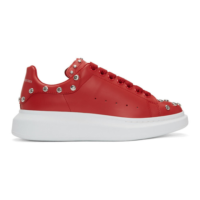 red studded sneakers