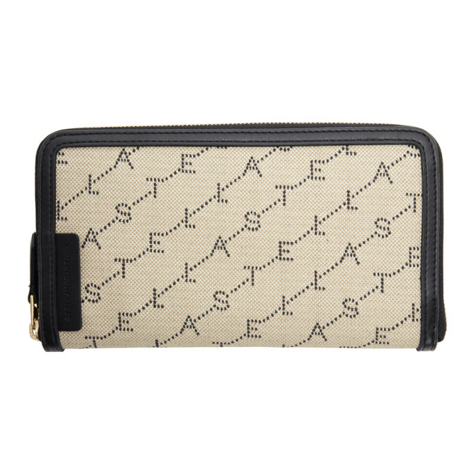 Stella McCartney Beige Long Monograme Zip Around Wallet Stella McCartney