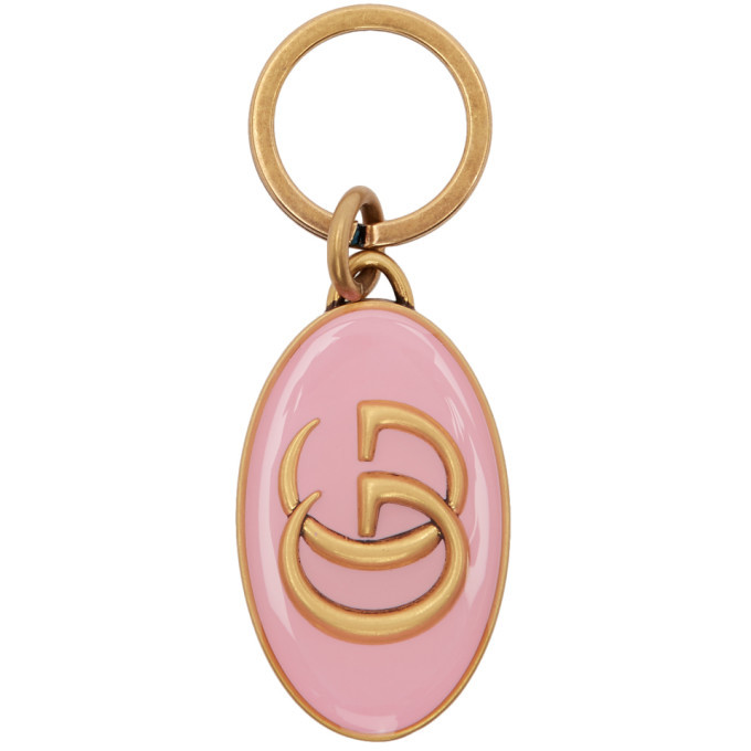 Gucci Pink and Gold GG Keychain Gucci