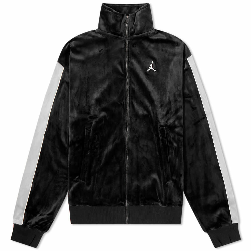 Air Jordan Men's Velour Track Jacket in Black/Cement Grey/Sail Nike