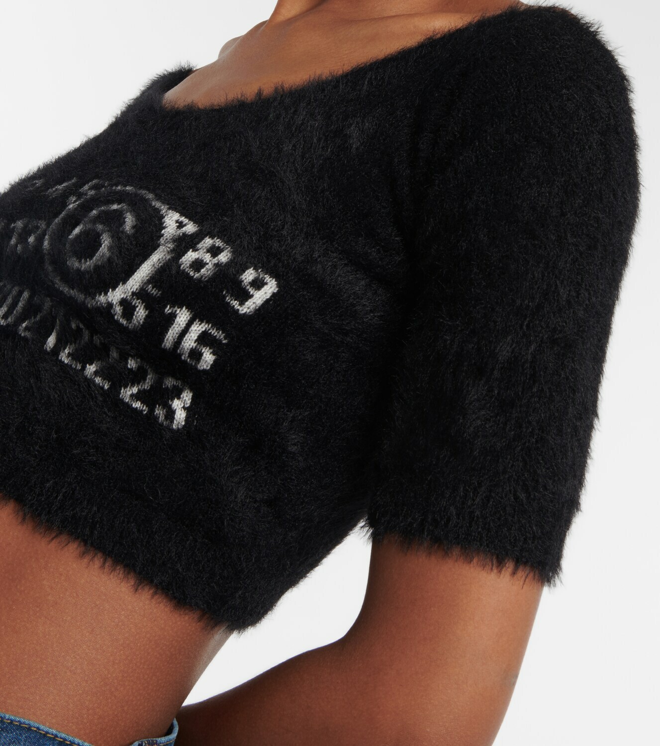 MM6 Maison Margiela - Logo knit crop top MM6 Maison Margiela