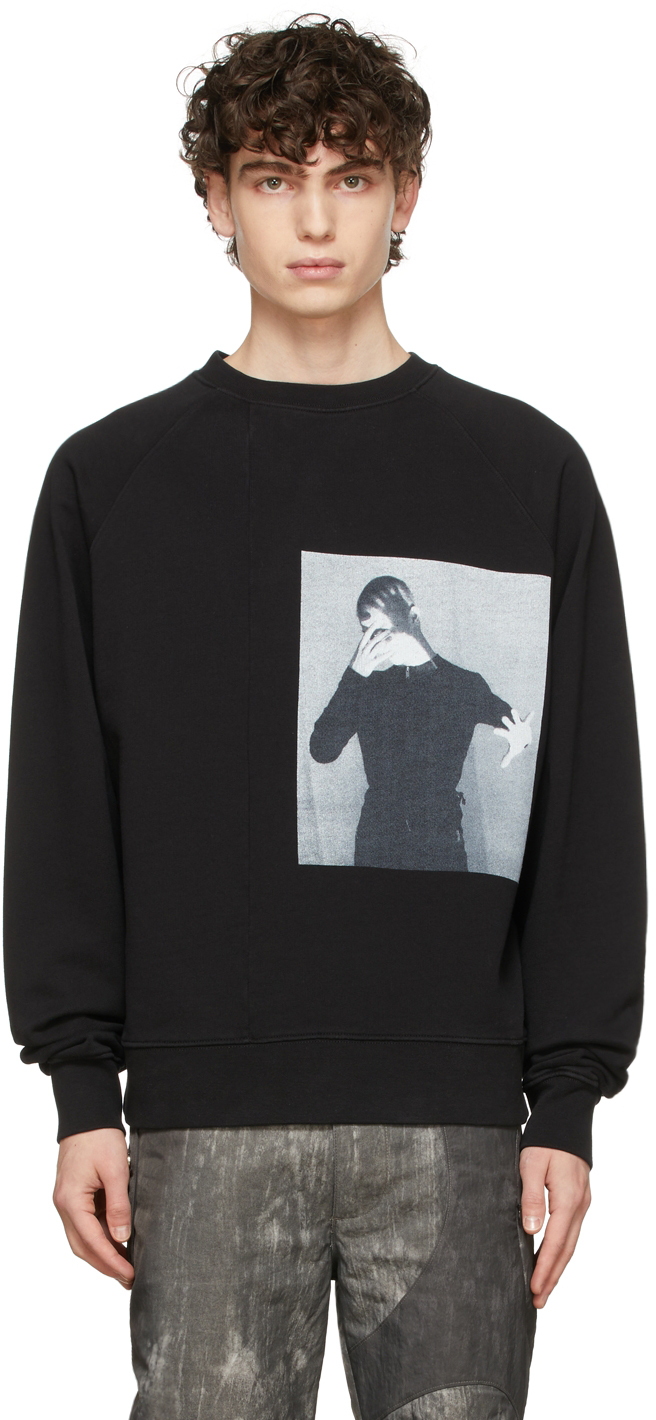 HELIOT EMIL Black Seasonal Print Crewneck Heliot Emil