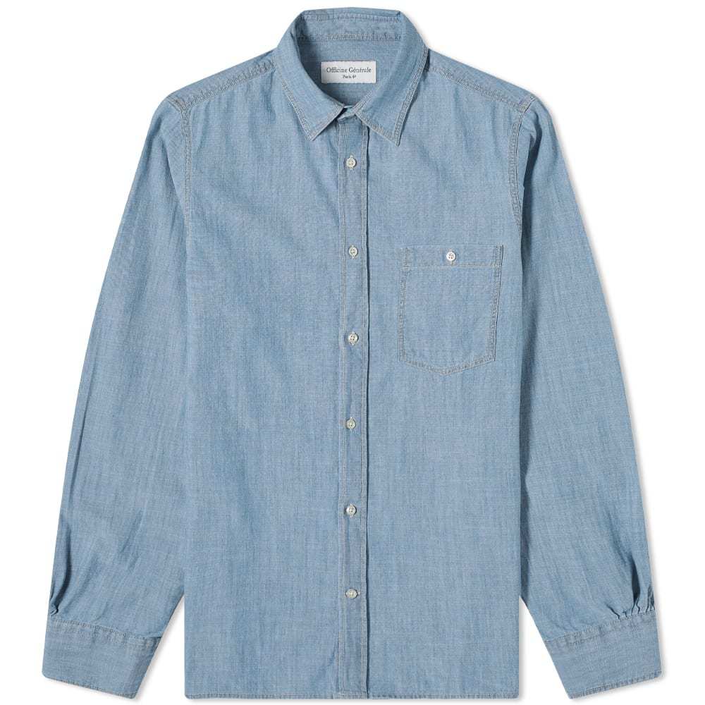 Officine Generale Alex Denim Chambray Shirt Officine Generale