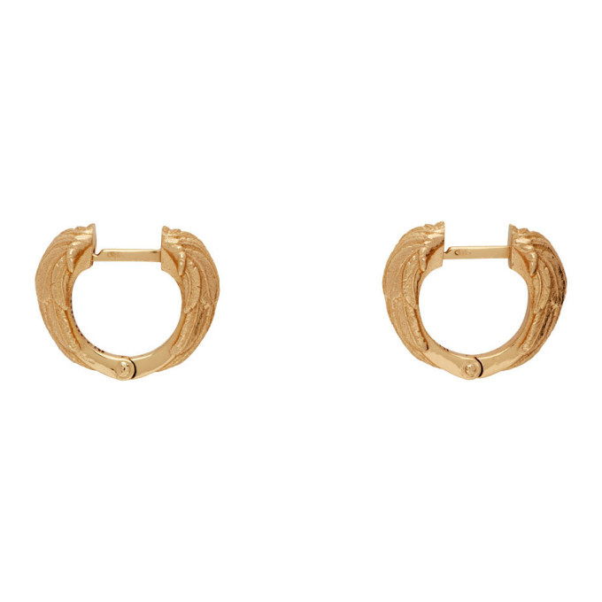 Metallic for Men Emanuele Bicocchi Wing Earrings in Gold Mens Jewellery Earrings and ear cuffs 