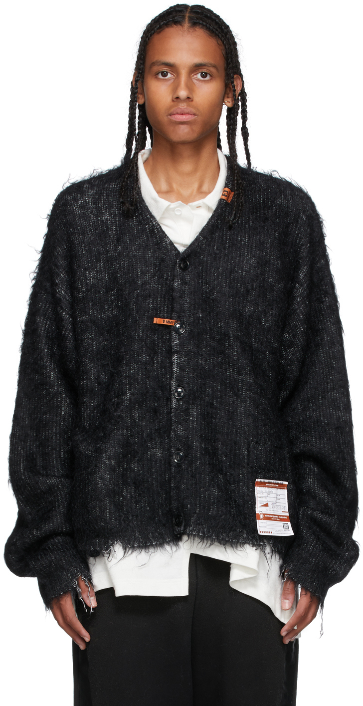 Miharayasuhiro Black Mohair Knit Cardigan Miharayasuhiro