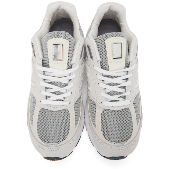 New Balance Grey and Off-White Made In US 990 V5 Sneakers