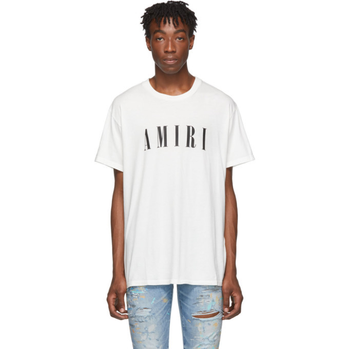 Amiri White and Black Logo Core T-Shirt Amiri