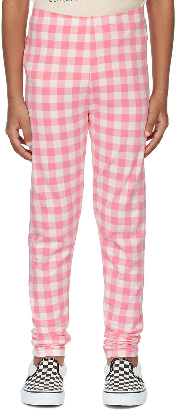 pink gingham leggings