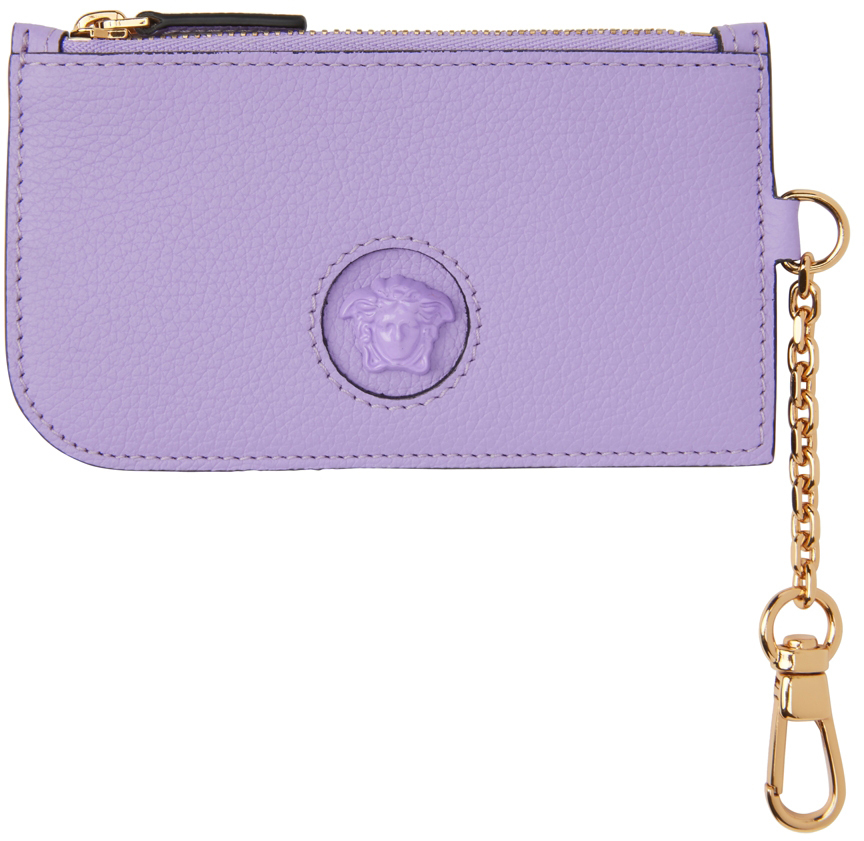 Versace Purple 'La Medusa' Zip Wallet Versace