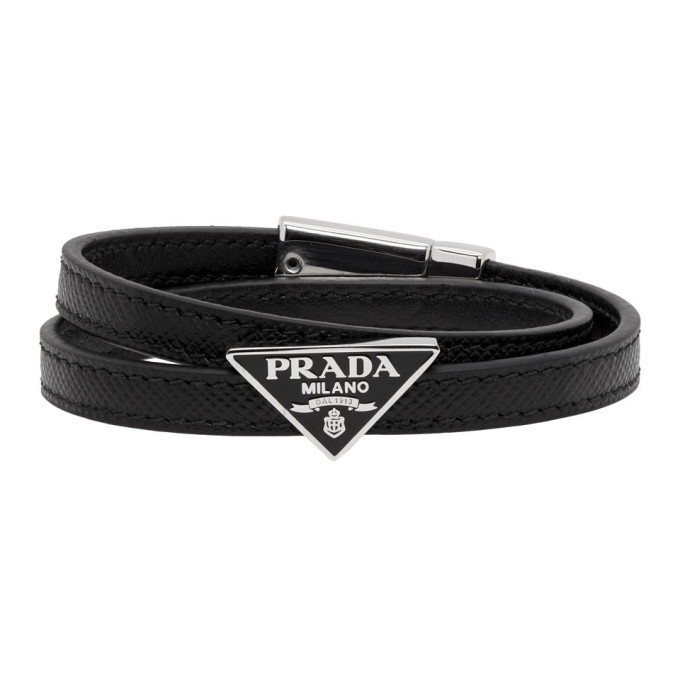 Prada Black Wrap Logo Bracelet Prada