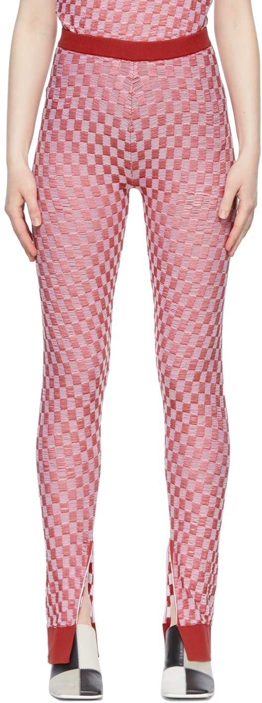 MM6 Maison Margiela Red Nylon Leggings 