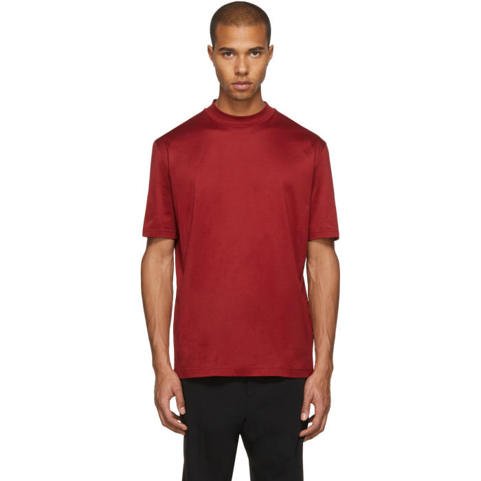Lanvin Red High Collar T-Shirt Lanvin