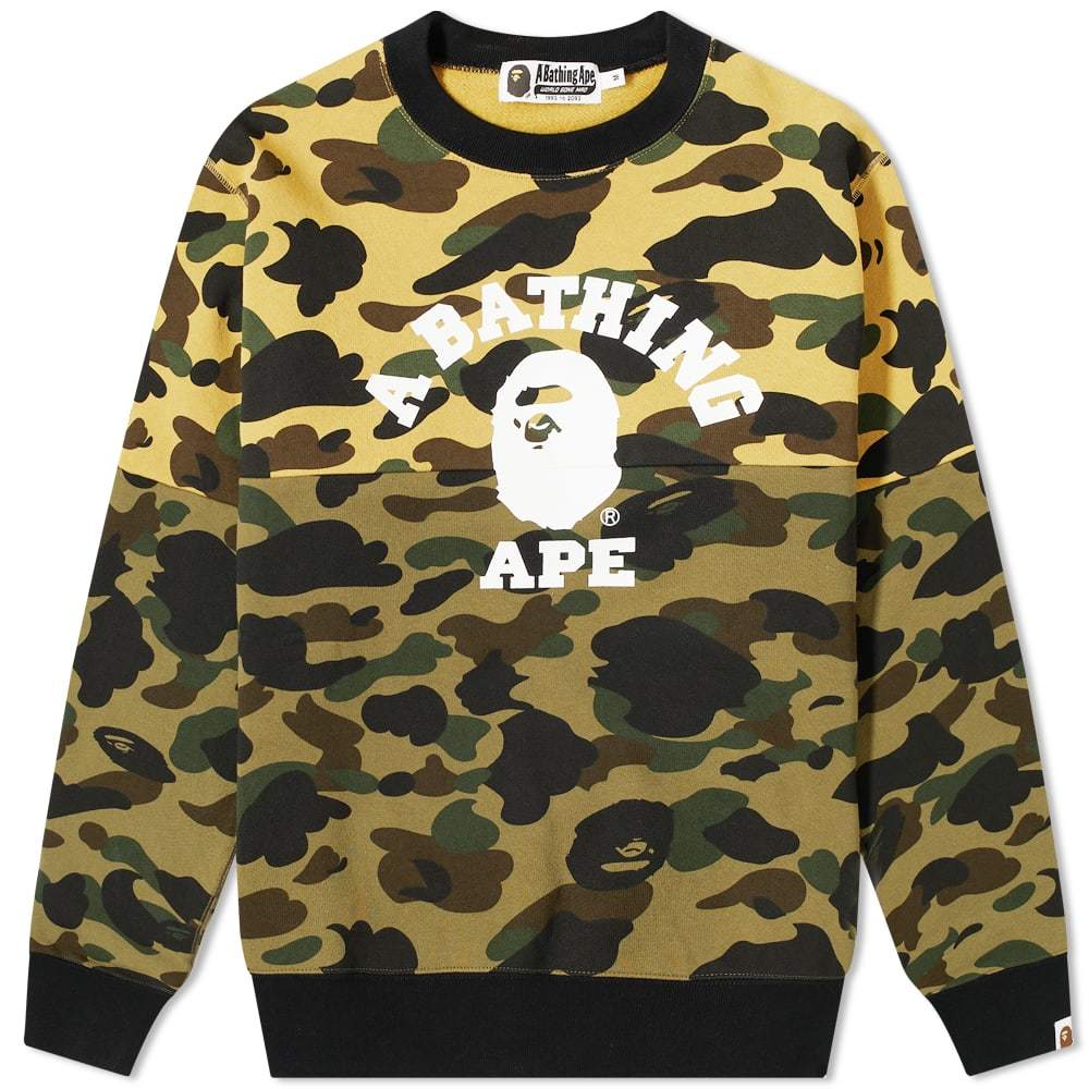 Green From Japan New Details about   A BATHNIG APE Men's 1ST CAMO HALF CREWNECK Yellow 