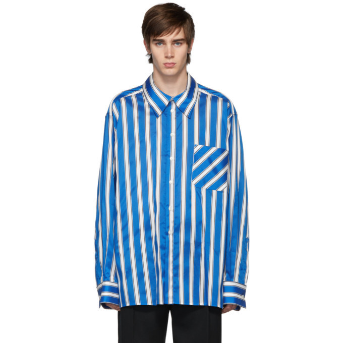 White Stripe Side Label Shirt Botter