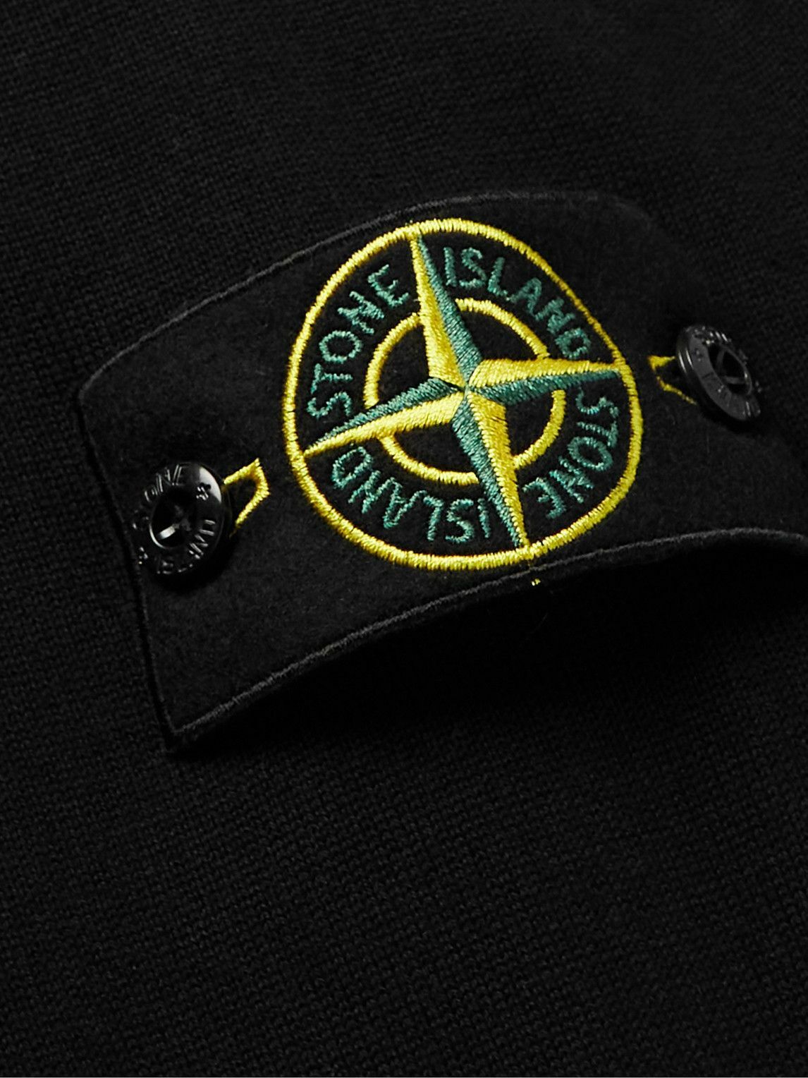 Stone Island - Logo-Appliquéd Cotton Half-Zip Sweater - Black Stone Island