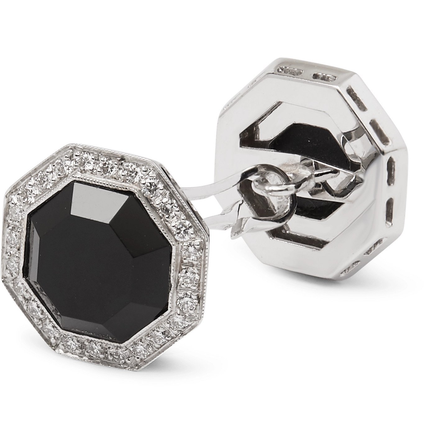 TOM FORD - 18-Karat White Gold, Onyx and Diamond Cufflinks - Silver TOM FORD