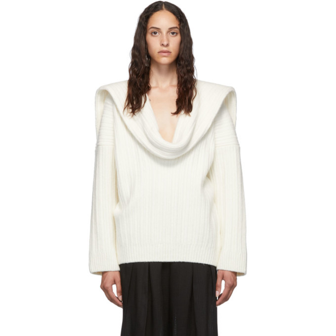 Jacquemus White La Maille Ahwa Sweater Jacquemus