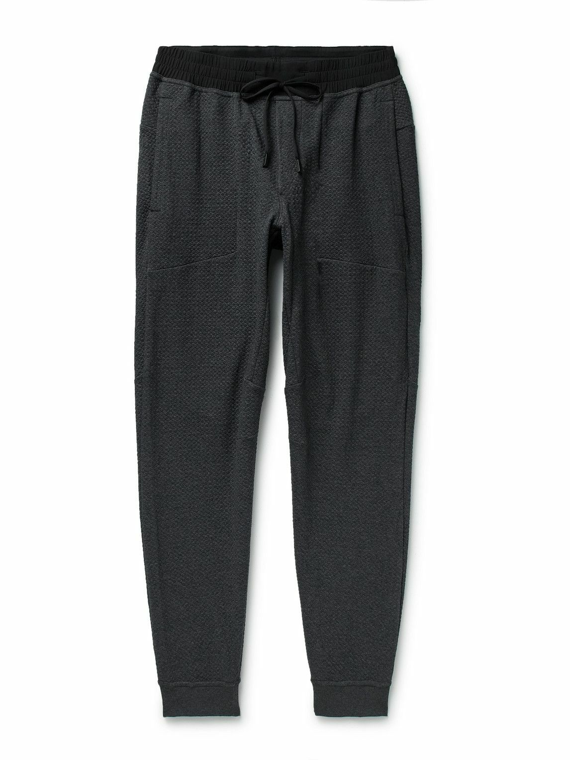 Lululemon At Ease Tapered Textured CottonBlend Sweatpants Black