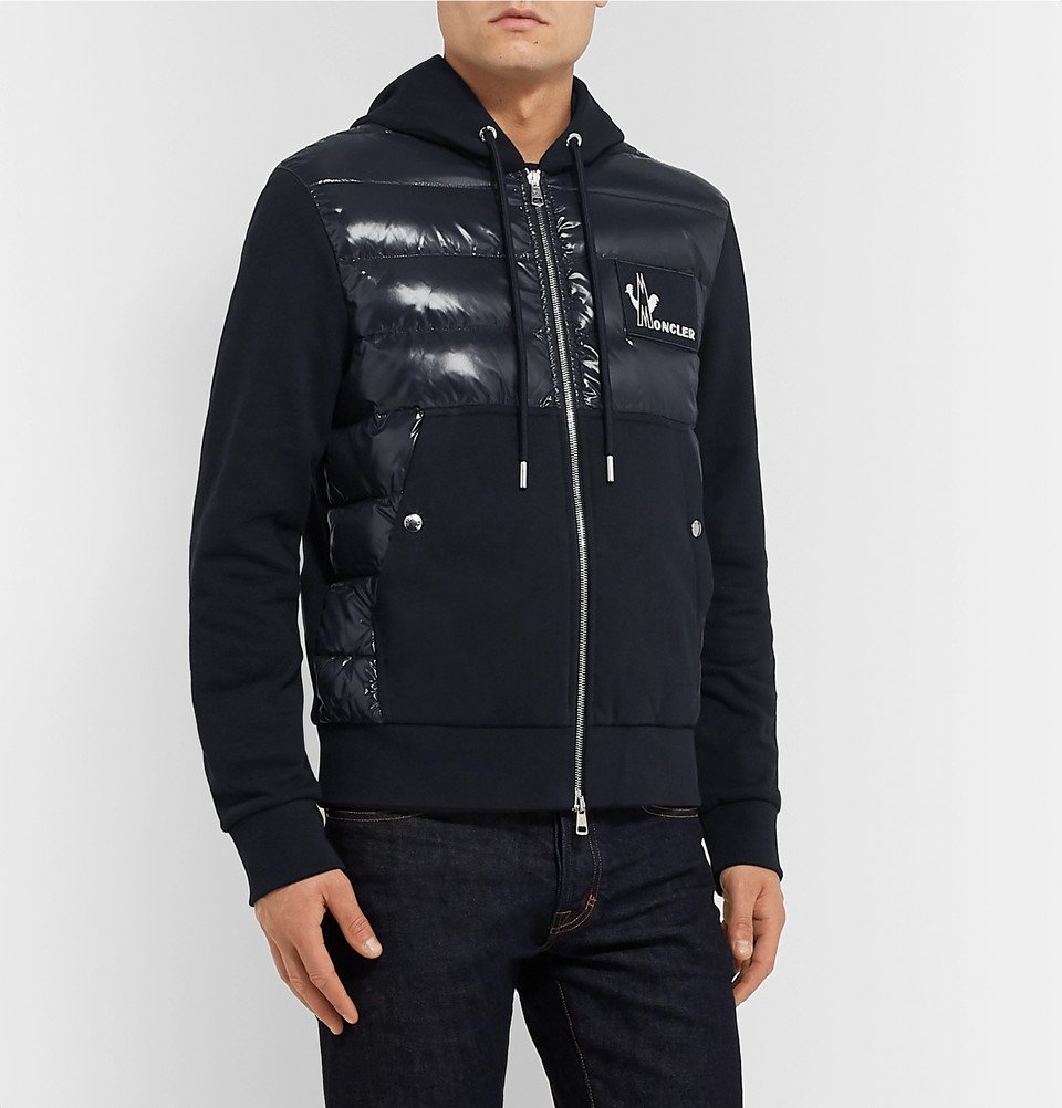 moncler hybrid full zip hoodie navy