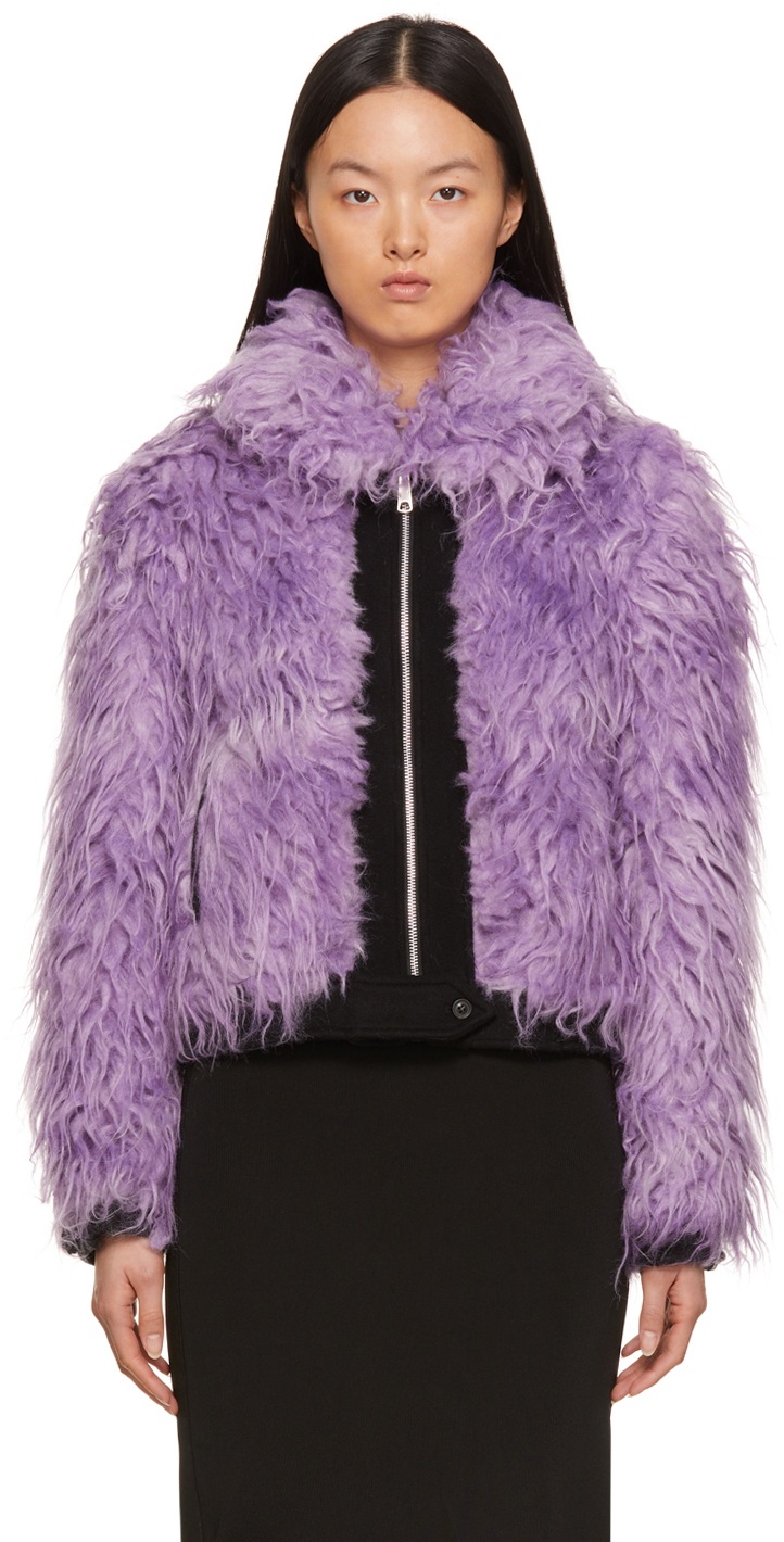 Marc Jacobs Purple 'The Shrunken Faux Fur Coat' Coat Marc Jacobs