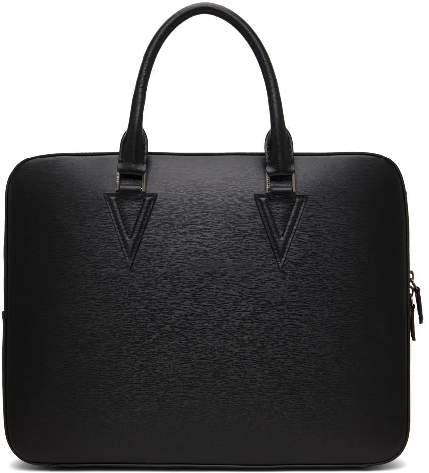 Versace Black V Leather Briefcase Versace