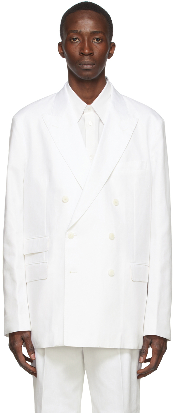 Acne Studios White Cotton Blazer Acne Studios