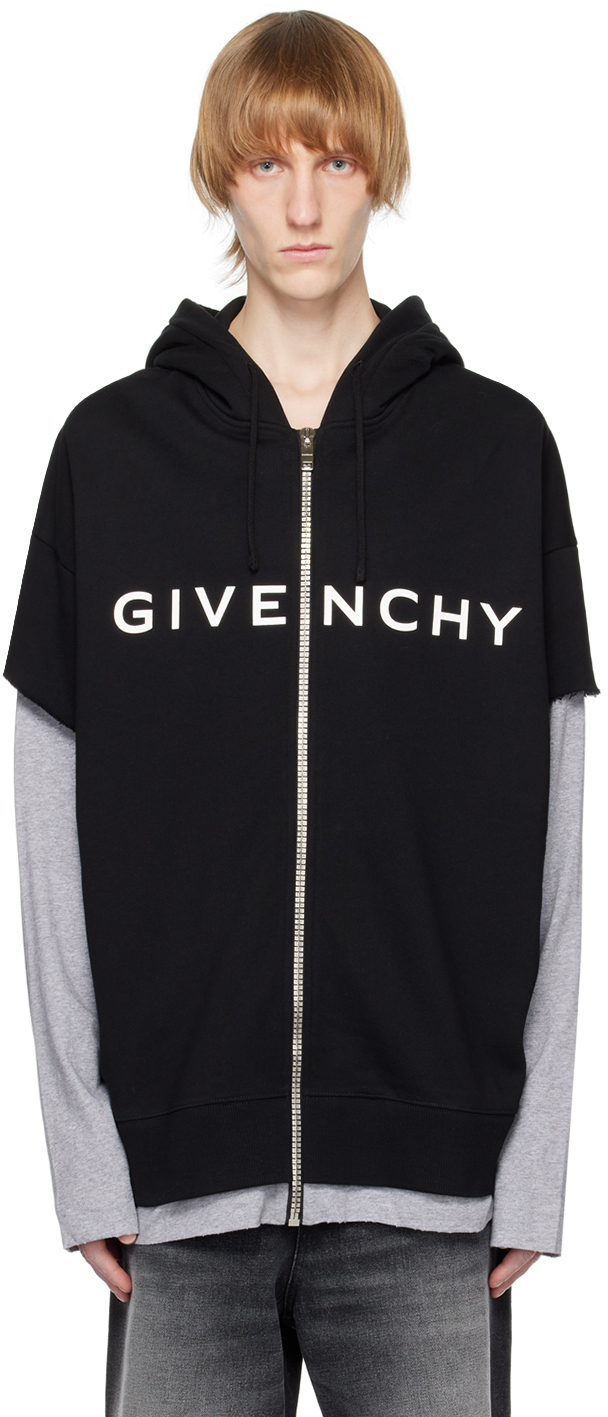 Givenchy Red Distressed Box Logo Hoodie Givenchy