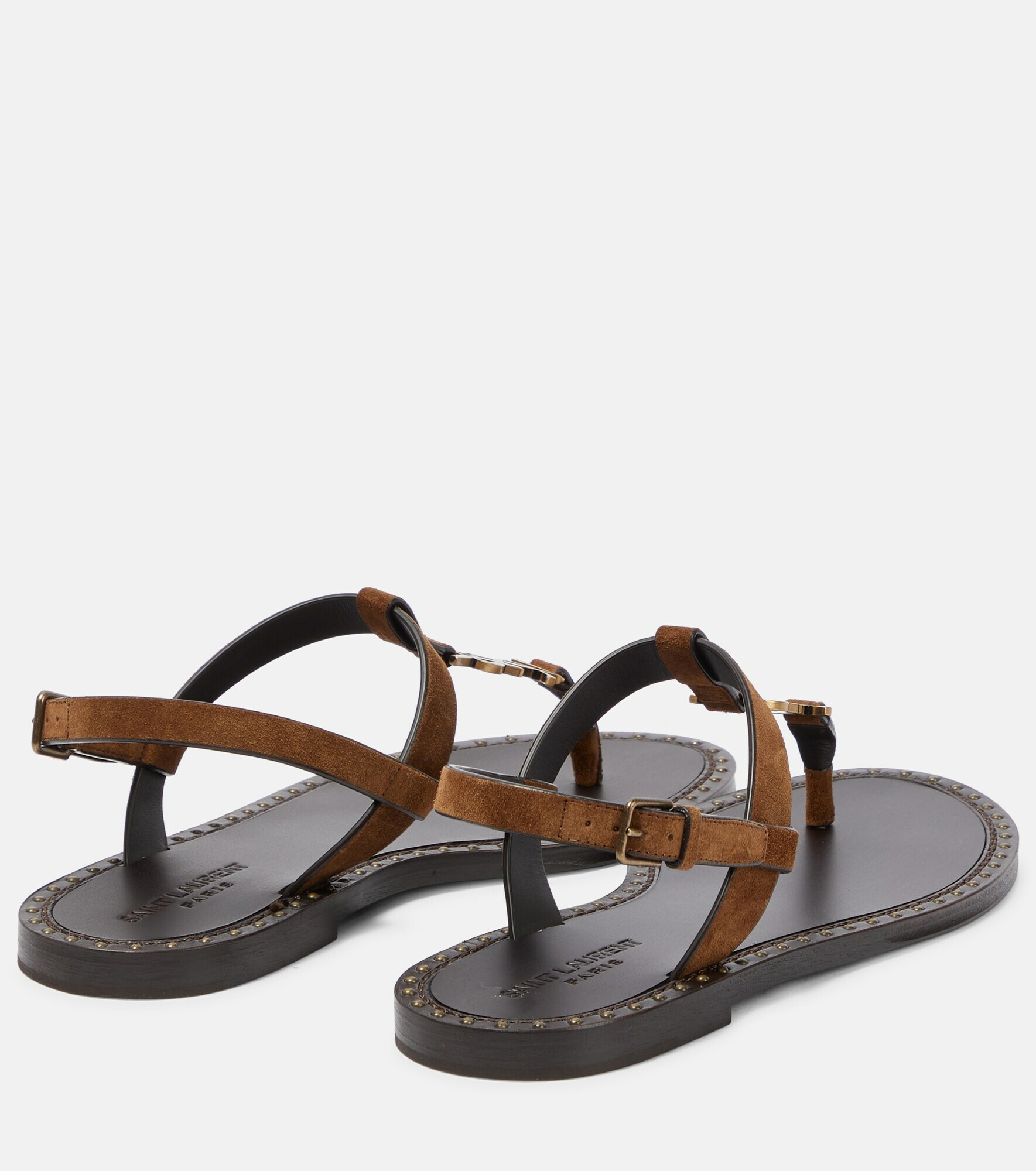Suede Thong Sandals with Precious Straps main image 1