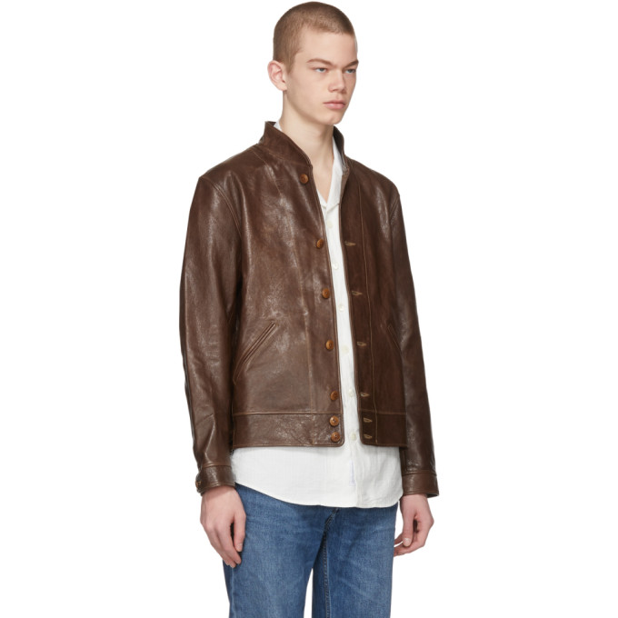 Levis Vintage Clothing Brown Menlo Cossack Leather Jacket Levi's Vintage