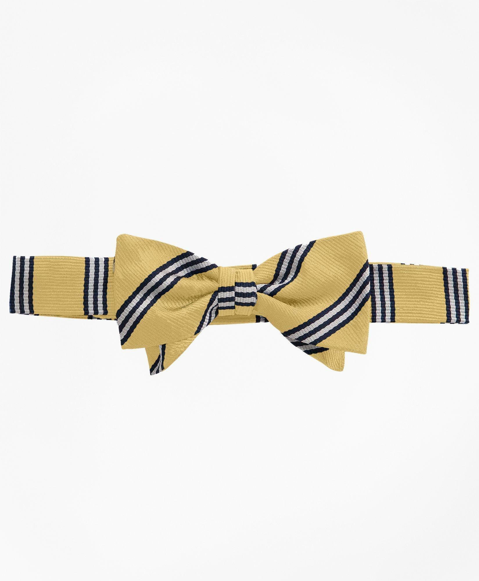Brooks Brothers Boys Stripe Pre-Tied Bow Tie | Gold