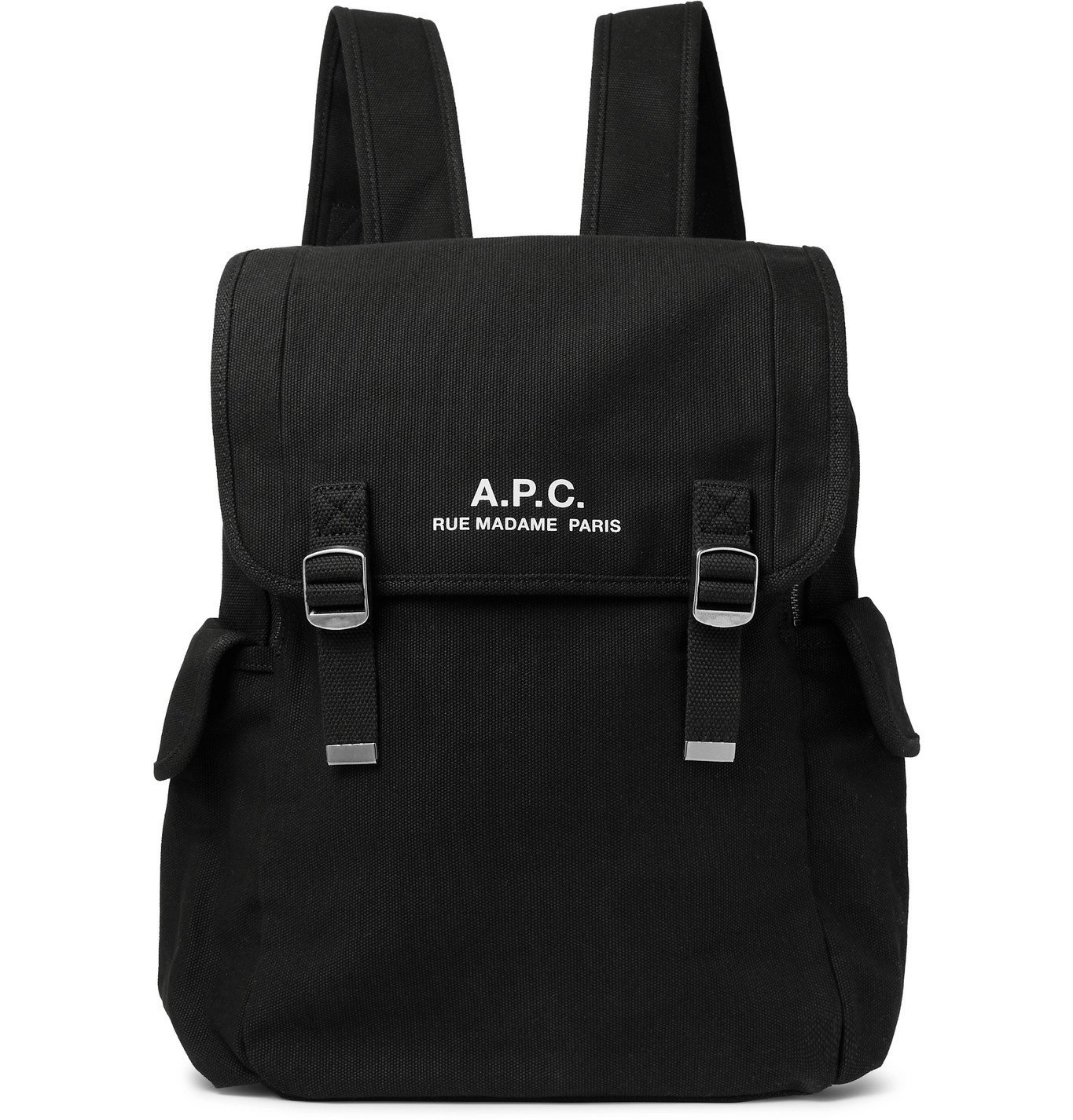 A.P.C. LogoPrint CottonCanvas Backpack Black A.P.C.