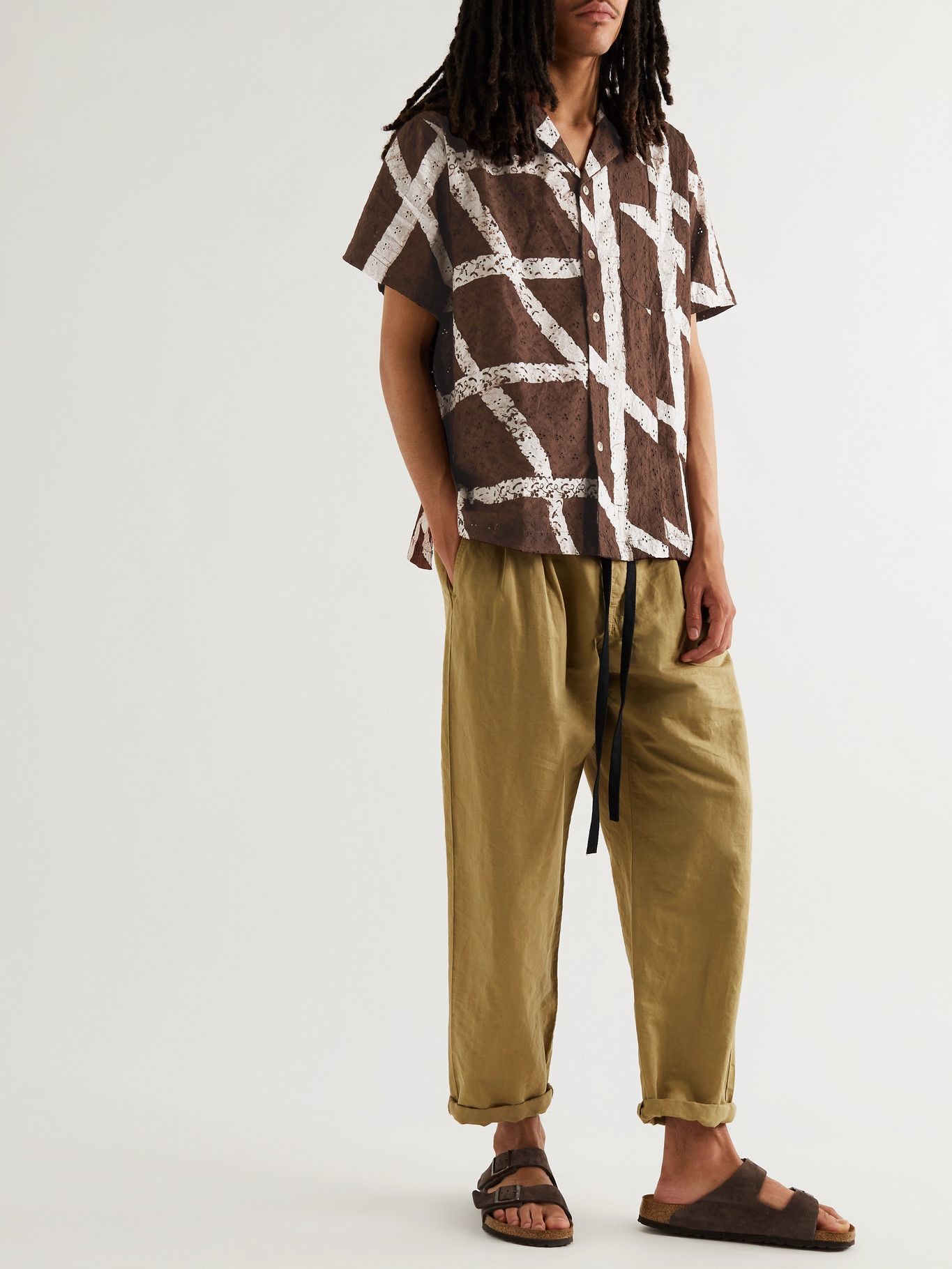 PostImperial Ijebu CampCollar Checked Broderie Anglaise Cotton