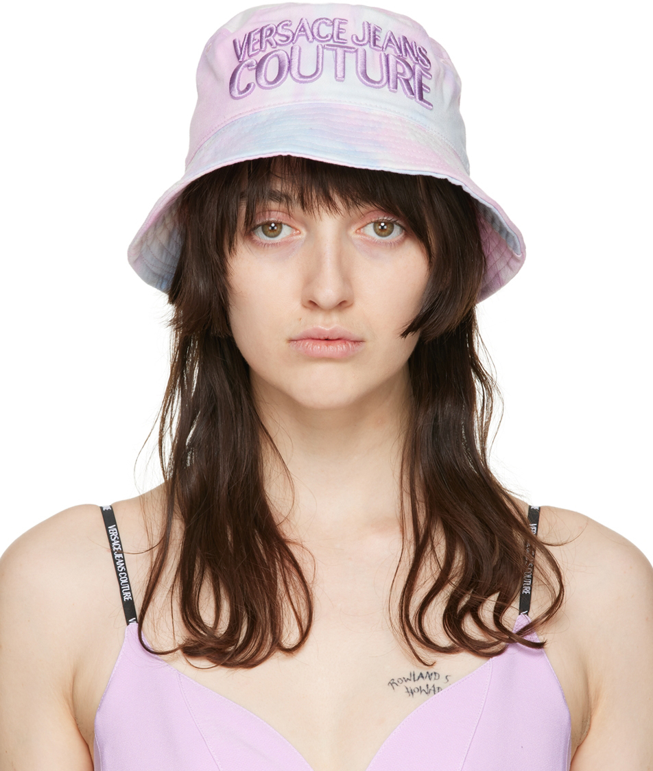 Versace Jeans Couture Pink & Blue Tie-Dye VJC Bucket Hat Versace