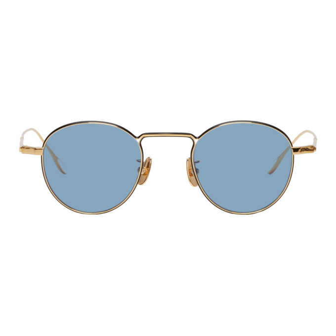Yuichi Toyama Gold and Blue U-066 Marcel Sunglasses Yuichi Toyama