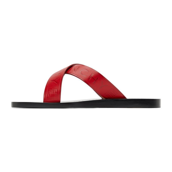 Givenchy Red CrissCross Logo Sandals Givenchy