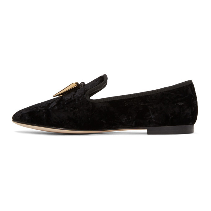 Giuseppe Zanotti Black Velvet Dalila Loafers Giuseppe Zanotti