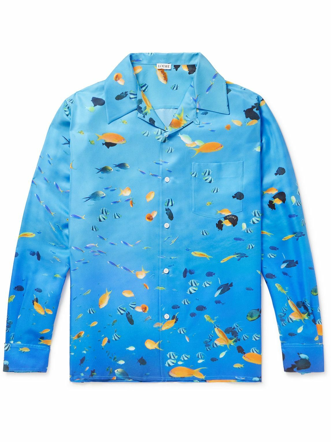 Loewe Bicolor Silk Dress Shirt