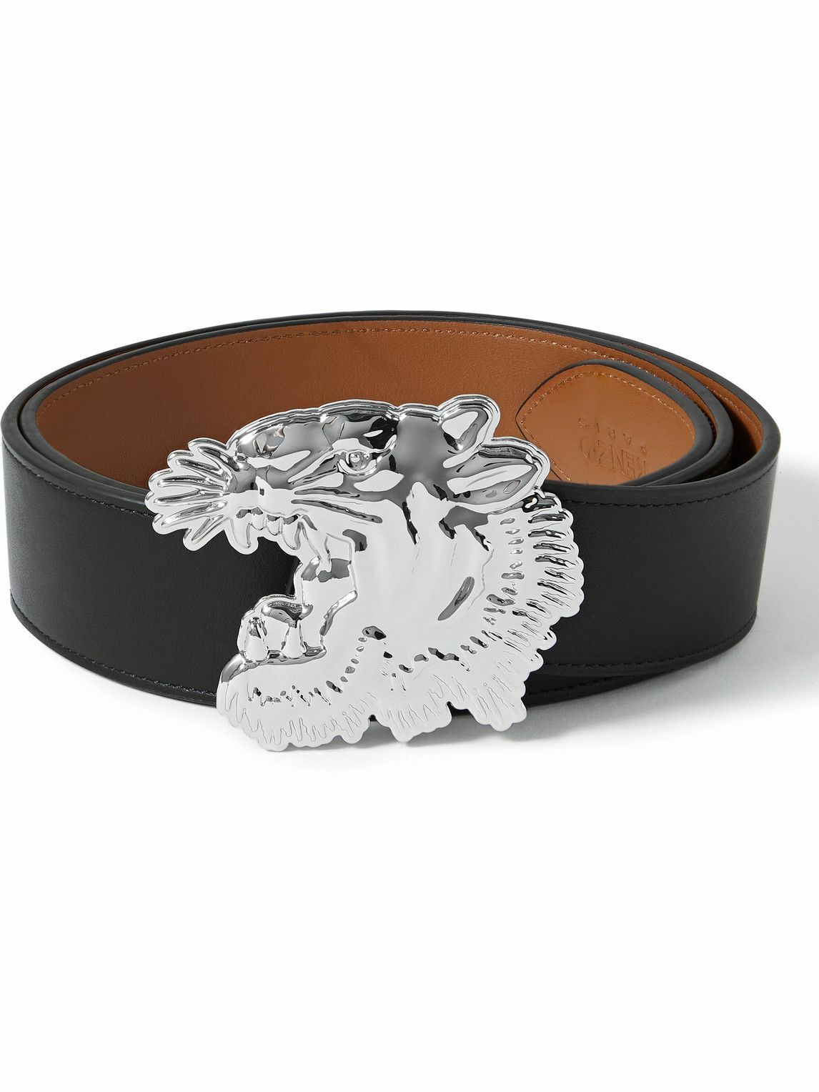 KENZO 3cm Reversible Leather Belt Black Kenzo