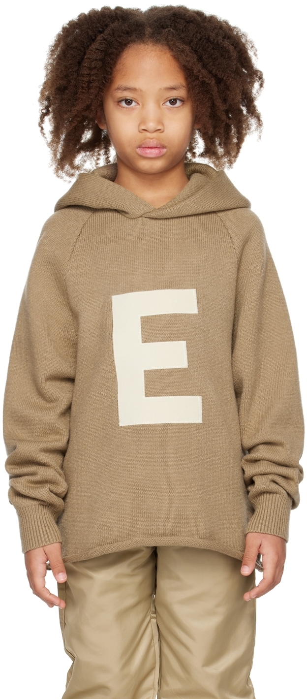 Essentials Kids Beige Big E Hoodie Essentials